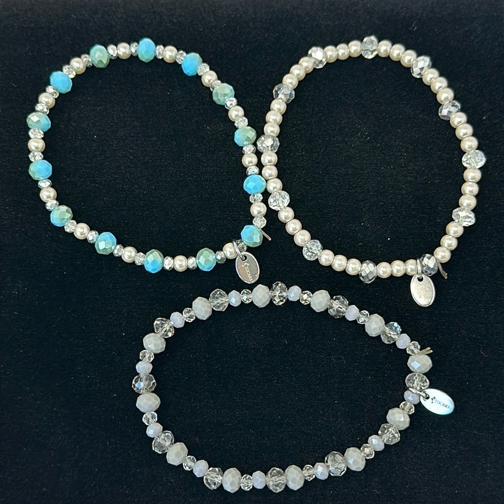 Lot of 3 Tocara stainless steel bracelets